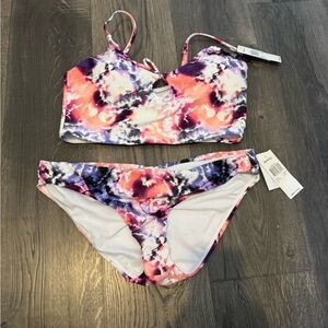 NWT Raisins Tie-Dye Bikini Set with Pink/Purple/Gray Sz XL